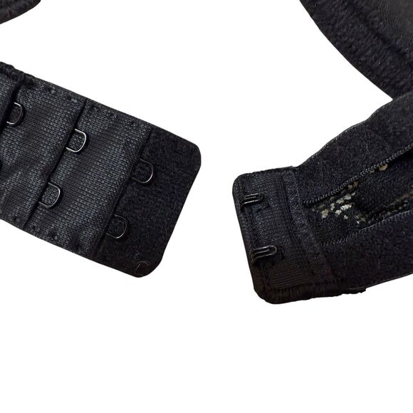 Victoria's Secret Bra‎ 34D Underwire Padded Black Floral Lace Nylon Stretch 1538 - Picture 5 of 9